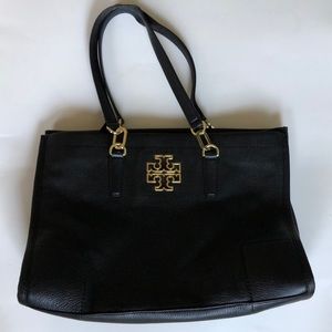 Tory Burch logo black tote